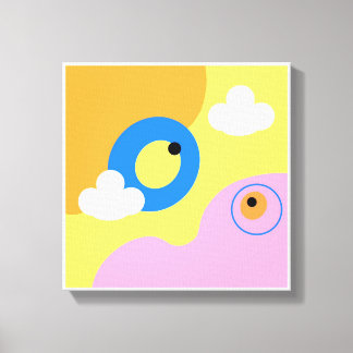 Toile Imprimantes originales d'art simple jaune d'oiseau