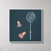 imprimé badminton vintage - dessiné à la main pour