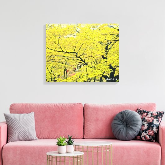 Toile imprimé japonais jaune gingko (Insitu(Salon))