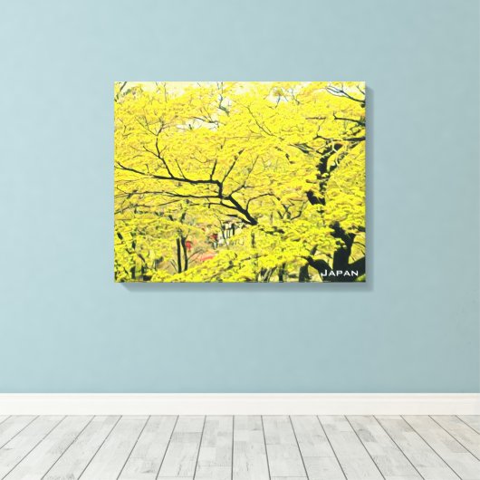 Toile imprimé japonais jaune gingko (Insitu (Plancher de Bois))