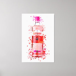 Toile imprimée rose Gin