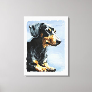Toile Imprimer à partir de la peinture d'un Dachshund