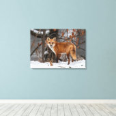 Toile Imprimer Canvas Fox hiver (Insitu (Plancher de Bois))