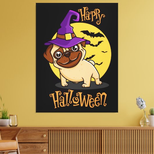 Toile Imprimer Canvas Puggy Halloween (Insitu(Salon))