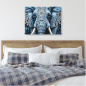 Toile Imprimer : Eléphant Bleu Africain (Insitu(Chambre))