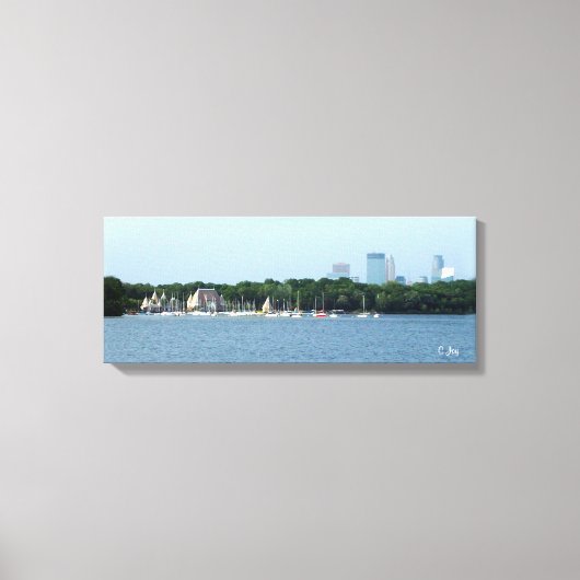 Toile Imprimer : Lac Harriet & Minneapolis Skyline_ (Recto)