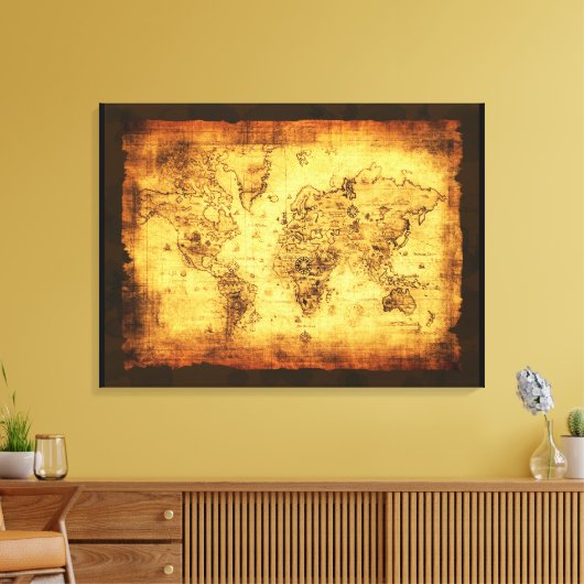 Toile Imprimer l'ancienne carte (Insitu(Salon))