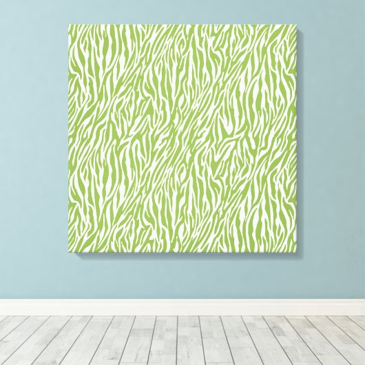 Toile Imprimer Safari vert Zebra (Insitu (Plancher de Bois))