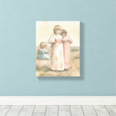 Toile Imprimer vintage "Little Beachcombers" Canvas (Insitu (Plancher de Bois))