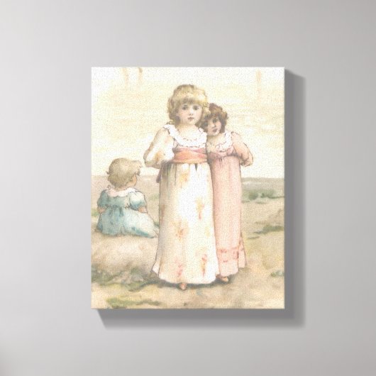Toile Imprimer vintage "Little Beachcombers" Canvas (Recto)