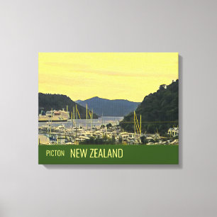 Toile Imprimerie de voyage Picton New Zealand Marlboroug
