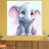 Toile Imprimerie Whimsical Ghibli Inspiré Baby Elephant  (Insitu(Salon))