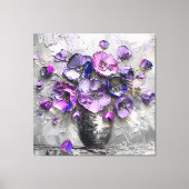 Toile Imprimés d'art floral violet et gris (Recto)
