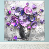 Toile Imprimés d'art floral violet et gris (Insitu (Plancher de Bois))