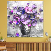 Toile Imprimés d'art floral violet et gris (Insitu(Salon))
