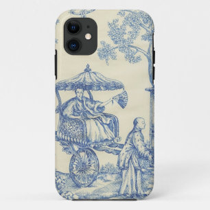 Toile in Blue & White iPhone 11 Hoesje