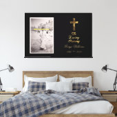 Toile In Love Memory Typography Golden Cross Photo (Insitu(Chambre))