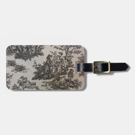 Toile in zwart-wit bagagelabel (Voorkant horizontaal)