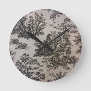 Toile in zwart-wit ronde klok