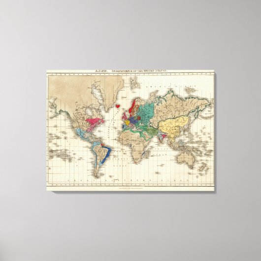 Toile Indépendance des États-Unis 1783 AD (Recto)