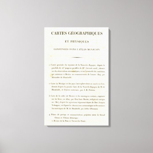 Toile Index 1 Nouvelle Espagne (Recto)