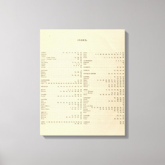 Toile Index d'un Atlas historique (Recto)