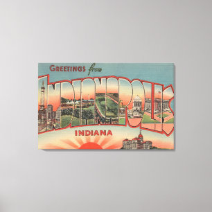 Toile Indianapolis, Indiana - grandes scènes 2 de lettr