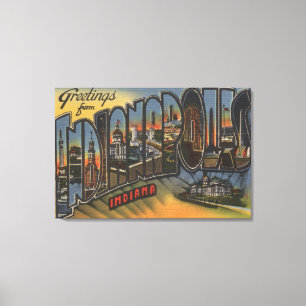Toile Indianapolis, Indiana - grandes scènes 3 de lettr