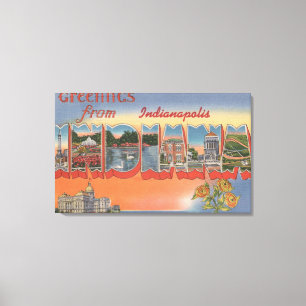 Toile Indianapolis, Indiana - Scènes de grandes lettres