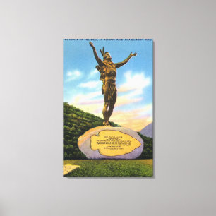 Toile Indien sur la statue de la piste à Mohawk Park Vie