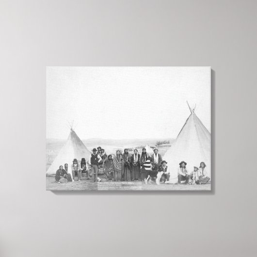 Toile Indiens de Miniconjou devant Tipis Photo (Recto)