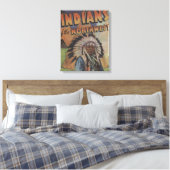 Toile Indiens du Nord-Ouest - Indian Chief & Teepee (Insitu(Chambre))