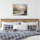 Toile Indiens jouant de la crosse sur la glace (Insitu(Chambre))