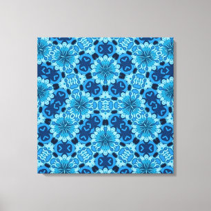 Toile Indigo Motif Floral chinois carrelage