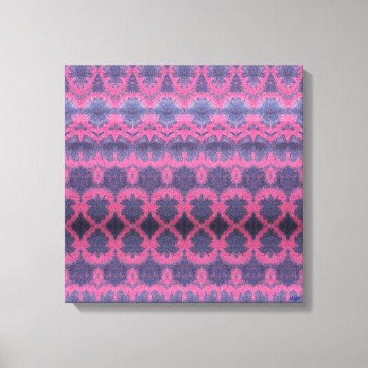 Toile Indigo Pink II Stretched Canvas Print (Recto)