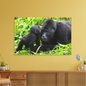 Toile Infant Mountain Gorilla Kisses Silverback (Insitu(Salon))