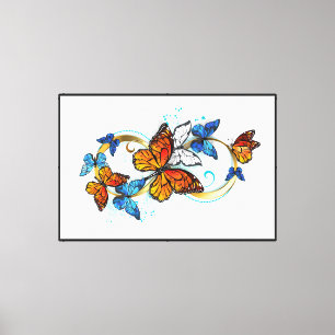 Toile Infini de papillons monarques