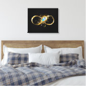 Toile Infinité avec plume de paon doré (Insitu(Chambre))