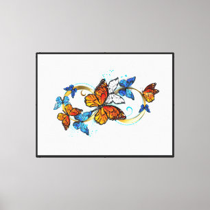 Toile Infinité de papillons monarques
