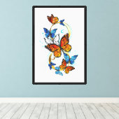 Toile Infinité de papillons monarques (Insitu (Plancher de Bois))