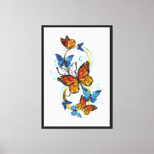 Toile Infinité de papillons monarques
