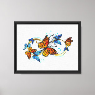 Toile Infinité de papillons monarques