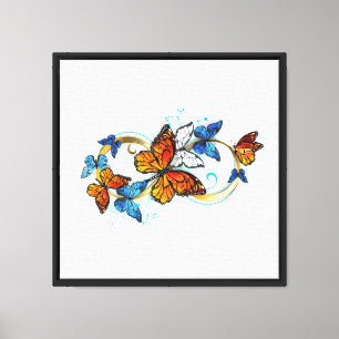 Toile Infinité de papillons monarques