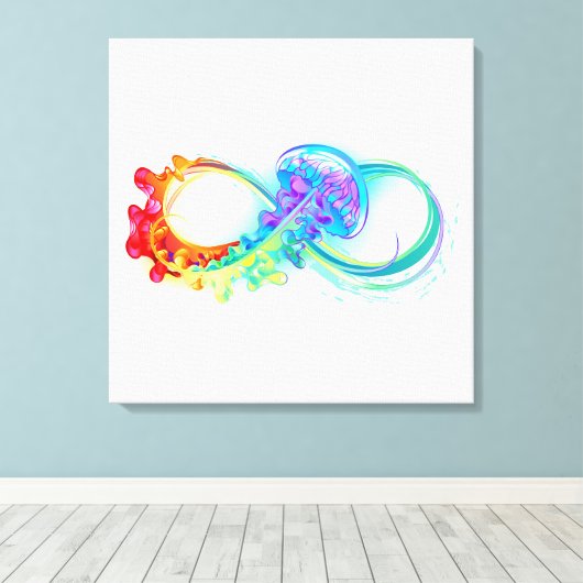 Toile Infinity avec Rainbow Jellyfish (Insitu (Plancher de Bois))