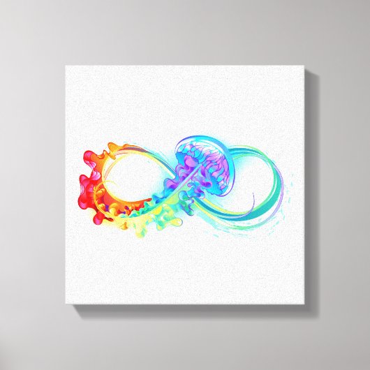 Toile Infinity avec Rainbow Jellyfish (Recto)