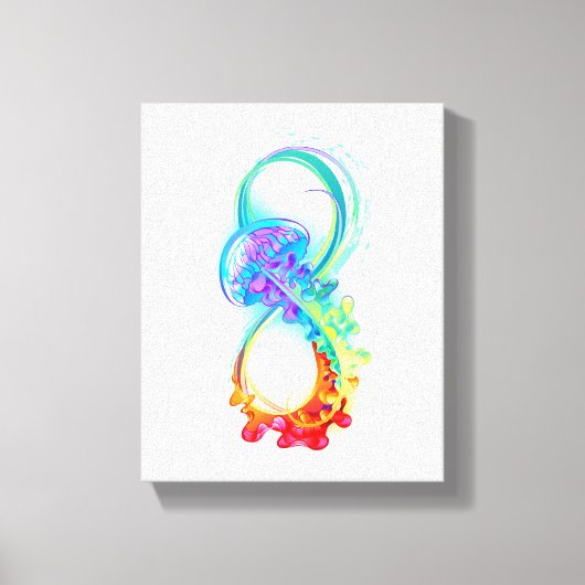 Toile Infinity avec Rainbow Jellyfish (Recto)