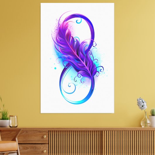 Toile Infinity with purple feather (Insitu(Salon))