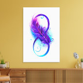 Toile Infinity with purple feather (Insitu(Salon))