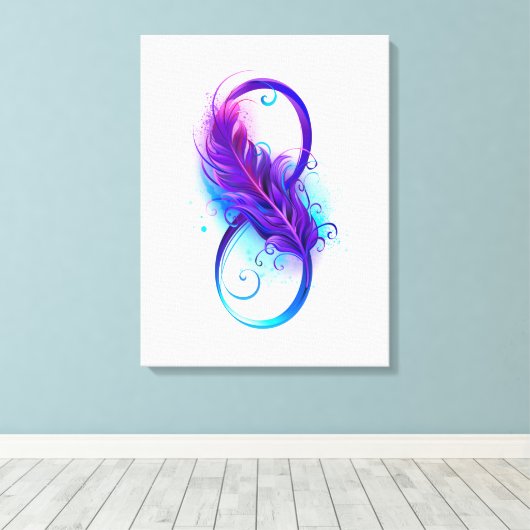 Toile Infinity with purple feather (Insitu (Plancher de Bois))