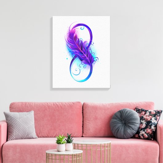 Toile Infinity with purple feather (Insitu(Salon))